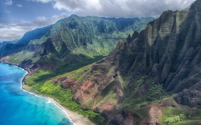 Famous coast of the island of Kauai.