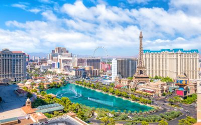 LAS VEGAS, USA - JULY 14 : World famous Vegas Strip in Las Vegas, Nevada on July 14, 2016 in Las Vegas, USA