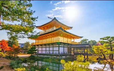 Kinkaku-ji literally Temple of the Golden Pavilion, officially Rokuon-ji or Deer Garden Temple, is a Zen Buddhist temple and part of Historic Monuments of Kyoto, UNESCO World Heritage