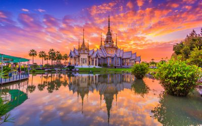 Landmark,Wat,Thai,,Sunset,In,Temple,At,Wat,None,Kum