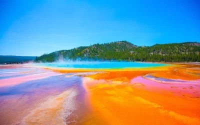 Grand Prismatic Spring. Hot springs. Yellowstone National Park. Wyoming. USA.