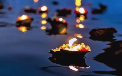 Aarti celebrations of light on river Ganges is a Hindu religious ritual of worship taking place in Varanasi, India.