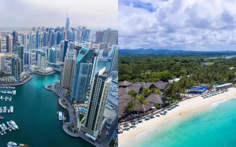 sky line dubai e beach mauritius