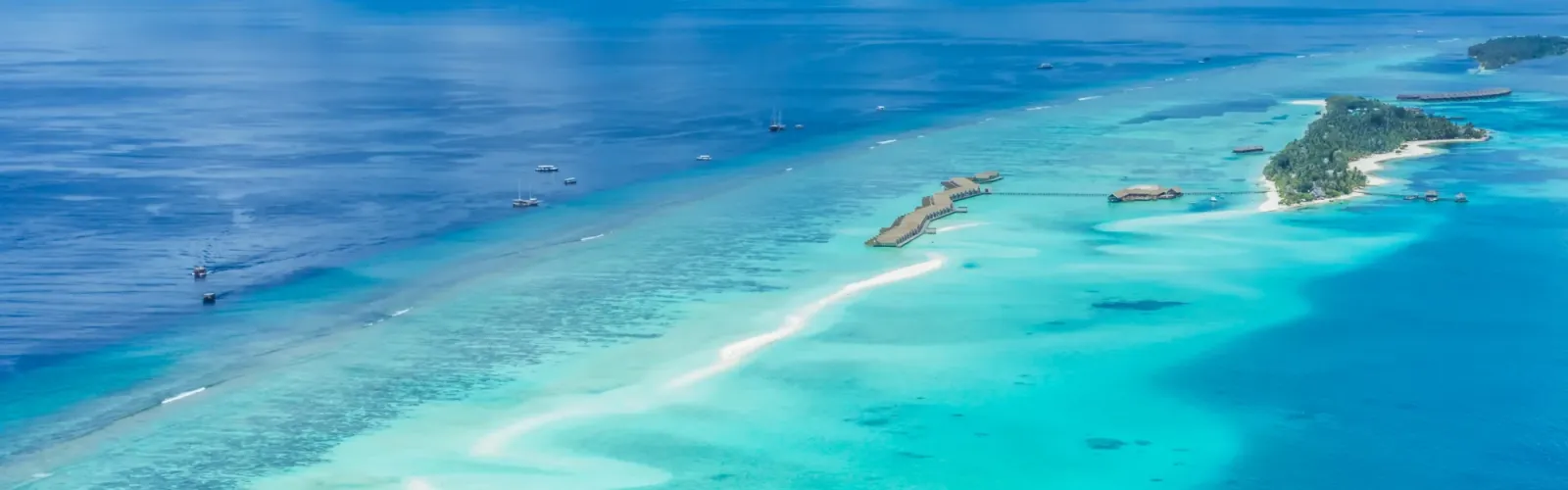 Vista aerea su isola delle Maldive